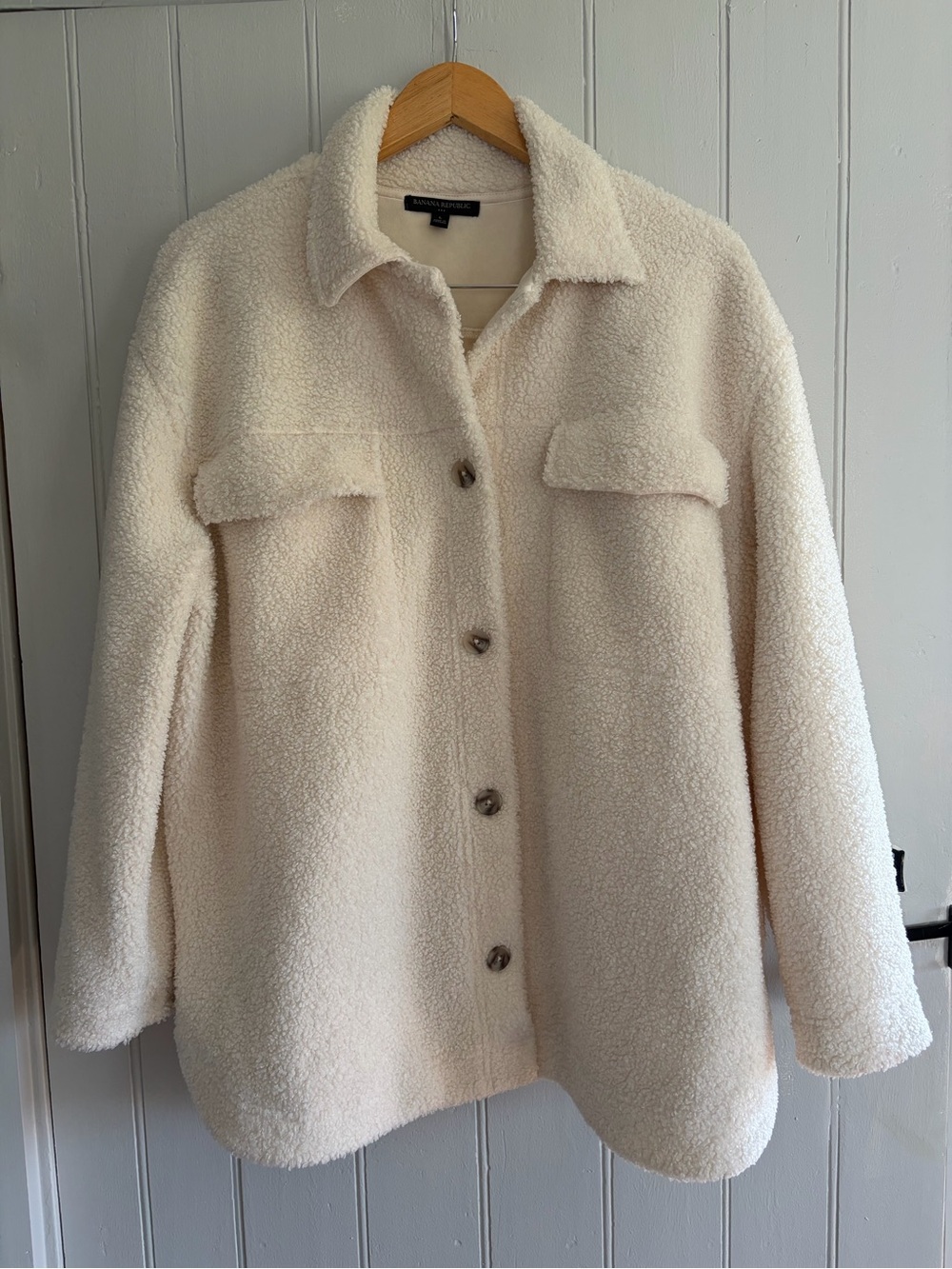 Banana Republic Cream Teddy Sherpa Jacket